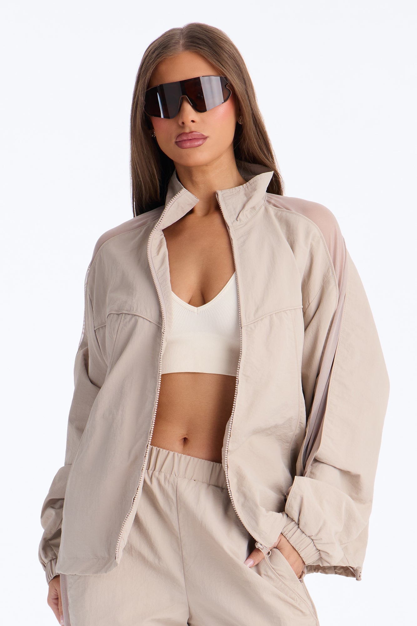 Airwave Motion Windbreaker Zip Up Jacket - Stone