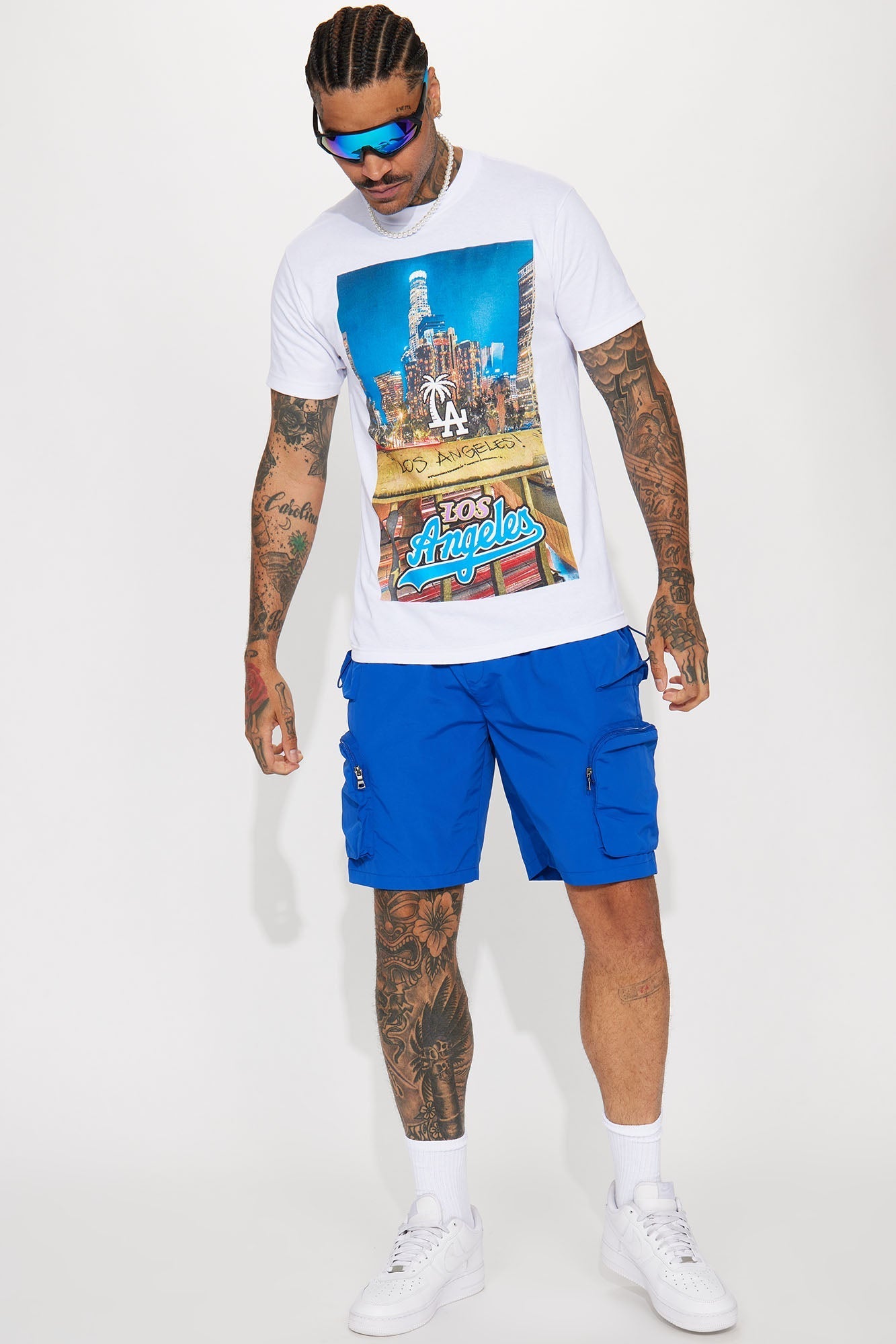 All This And That Nylon Cargo Shorts - Royal