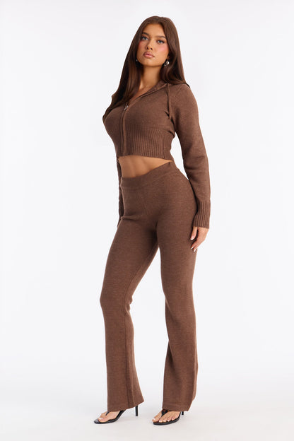 CozyCash Sweater Zip Up Hoodie - Chestnut