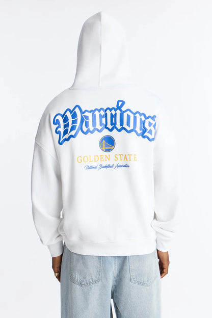 Warriors Old English Embroidery Hoodie - White
