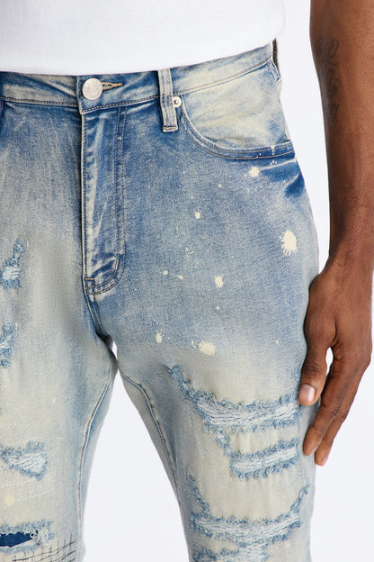 Stacked Skinny Flare Distressed Me Out Jean - Light Wash
