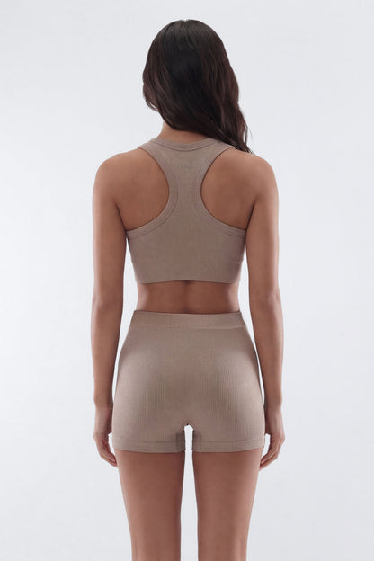 CottonFlex™ Sports Bra Top - Taupe