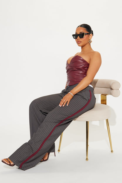 Dedicated To You Double Waistband Trouser - Charcoal/combo