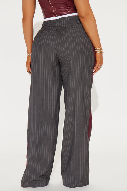 Dedicated To You Double Waistband Trouser - Charcoal/combo
