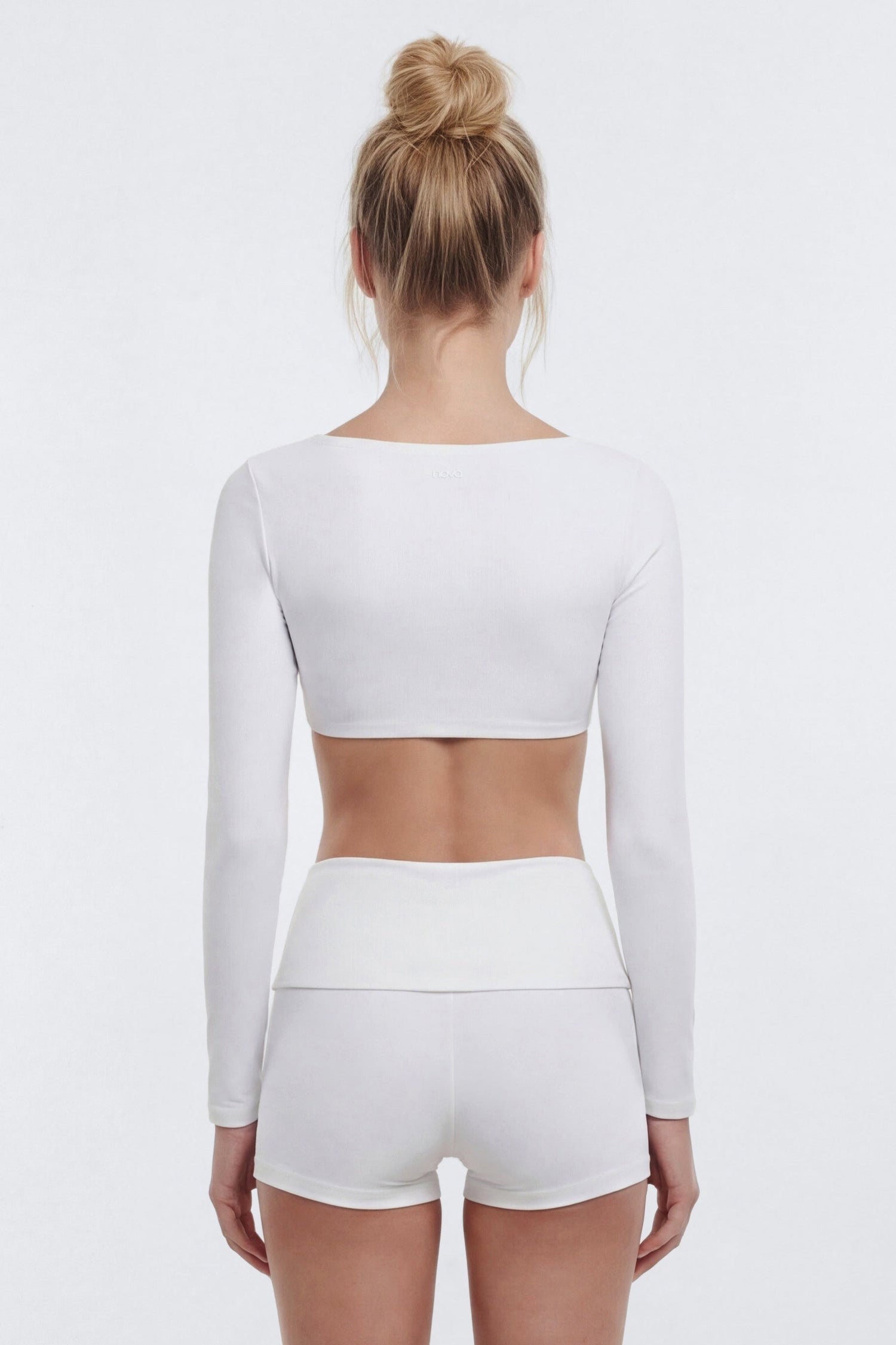ButterSoft™ Long Sleeve Super Crop Sports Top - White