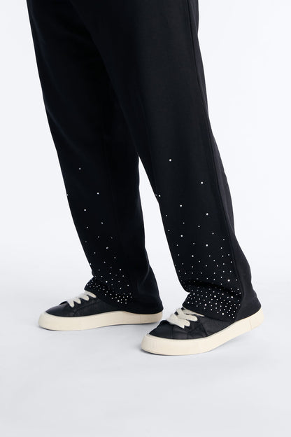 Dime Rhinestone Pearl Sweatpants - Black