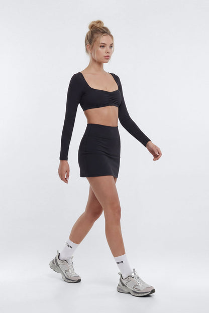 ButterSoft™ Long Sleeve Super Crop Sports Top - Black