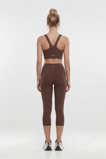 CloudForm™ 18″ Midrise Capri Legging - Brown