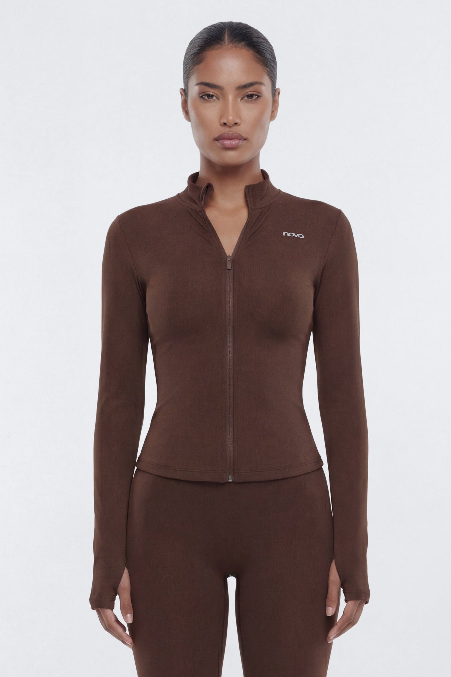 CloudForm™ Long Sleeve Full Zip Jacket - Brown