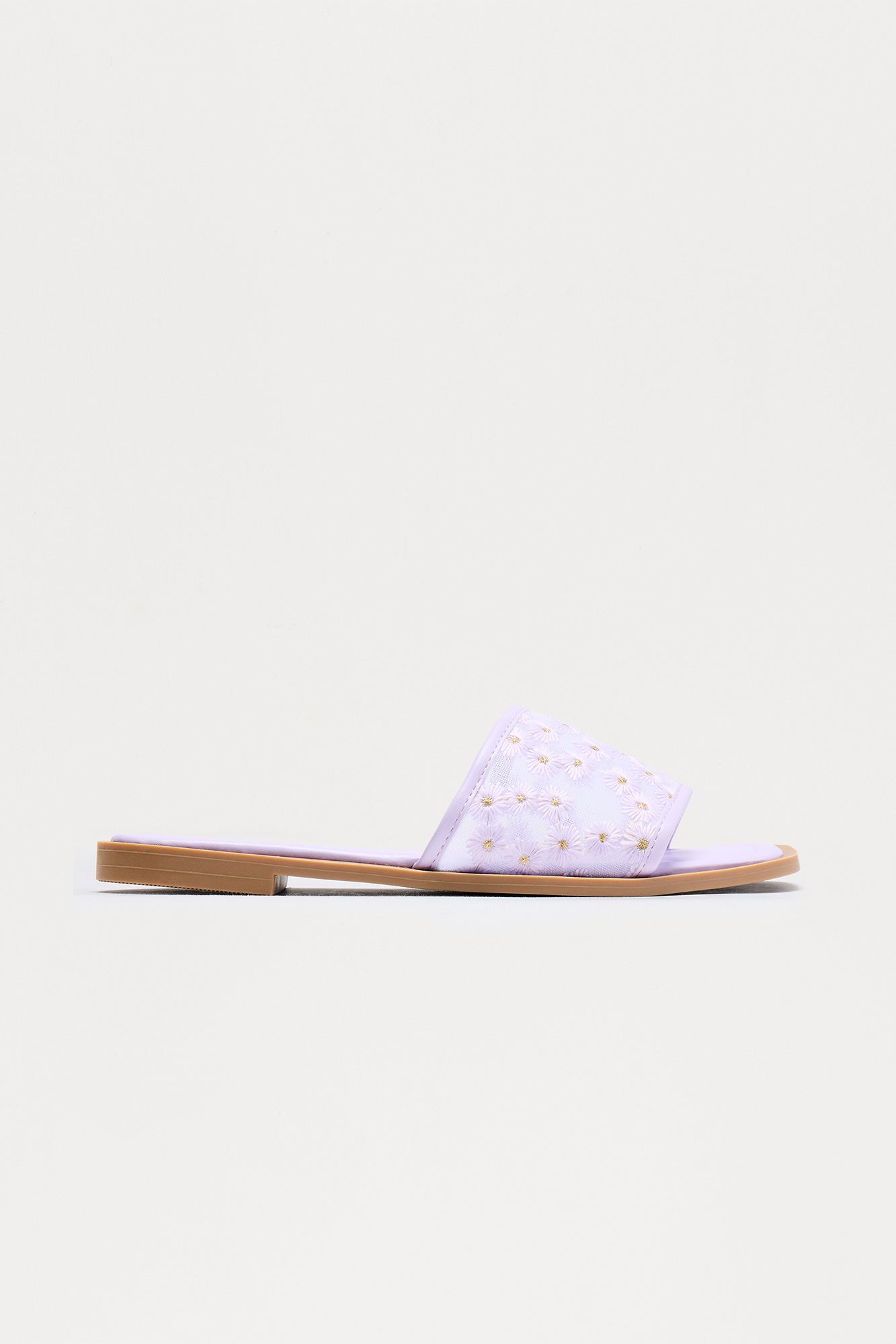 Zita Floral Slip On Sandals - Lavender