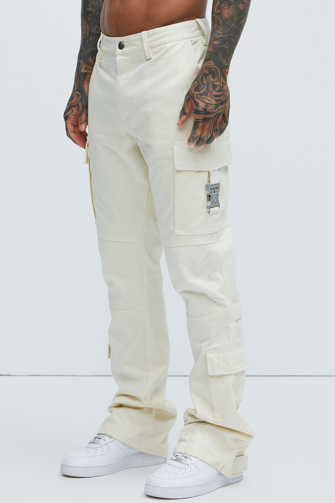 Nikko Slim Flare Pants - Cream