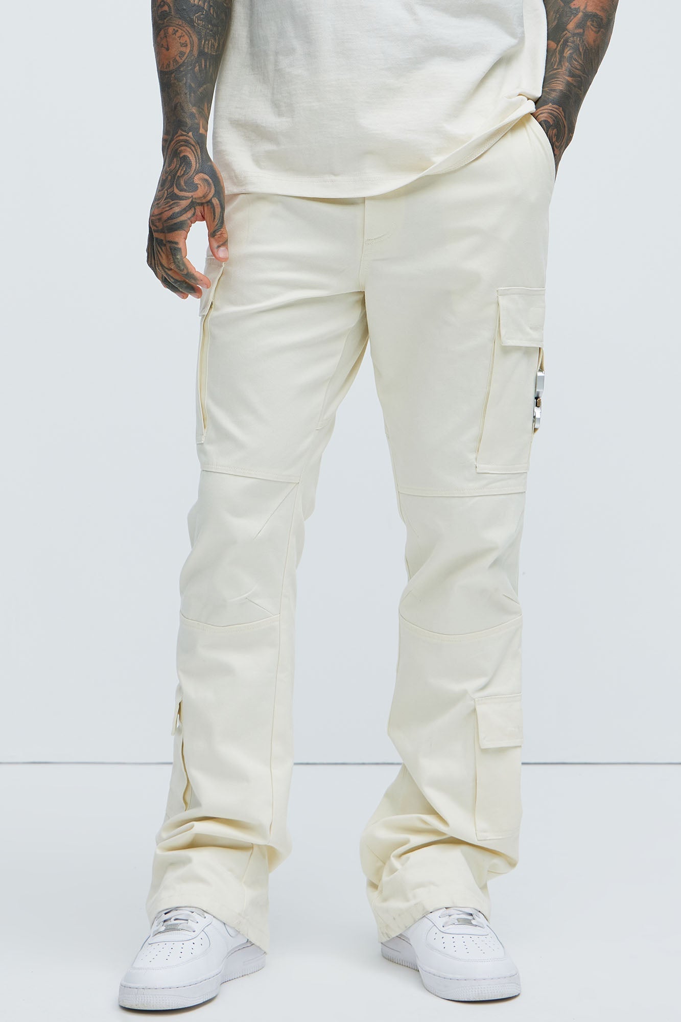 Nikko Slim Flare Pants - Cream