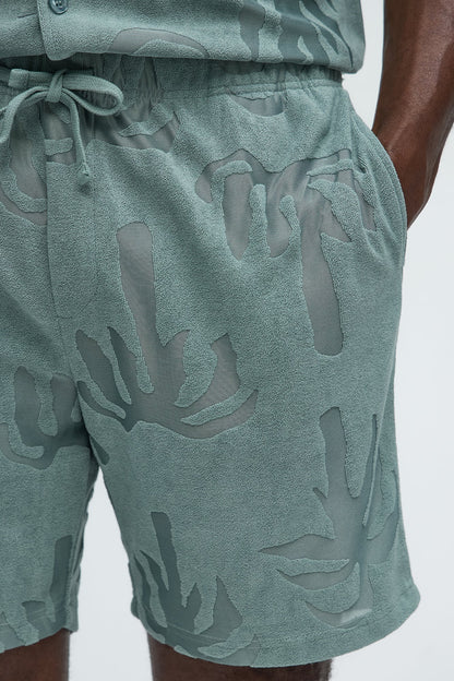 Tropical Trees Relaxed Shorts - Sage