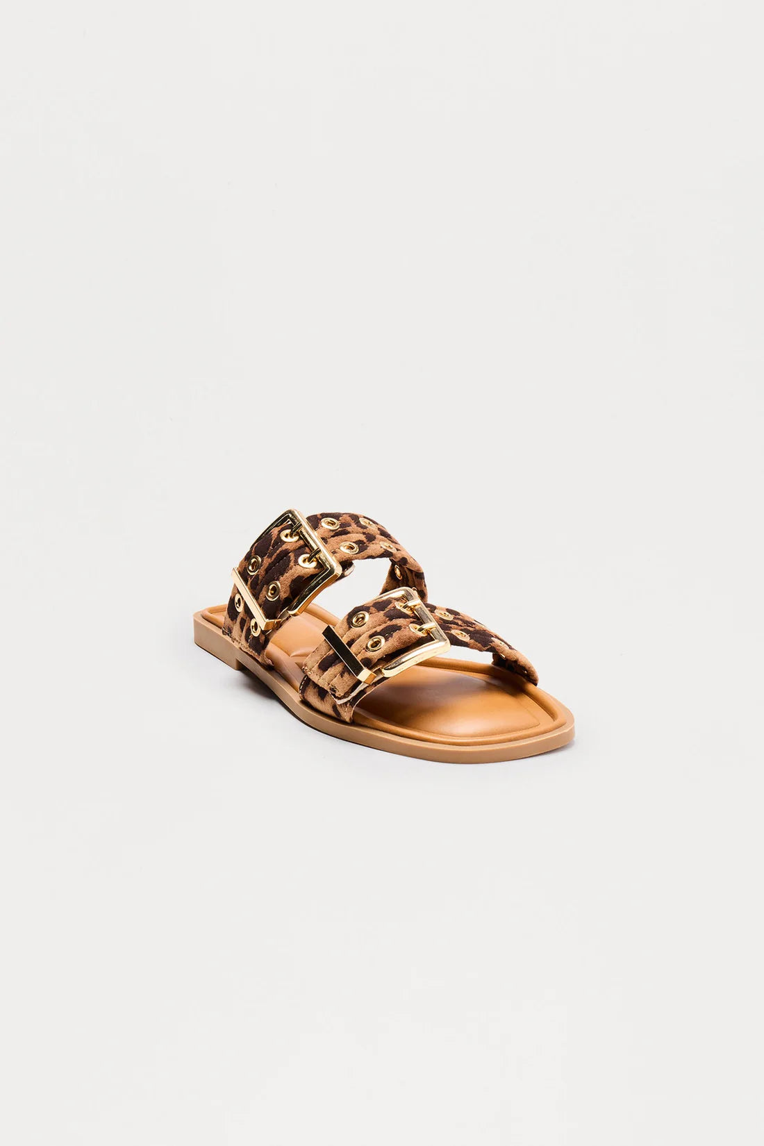 Zuma Buckle Slip On Sandals - Leopard