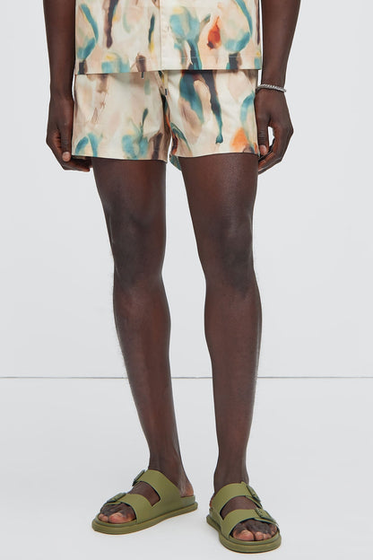 Capen Watercolor Swim Mid Trunk - Multi Color