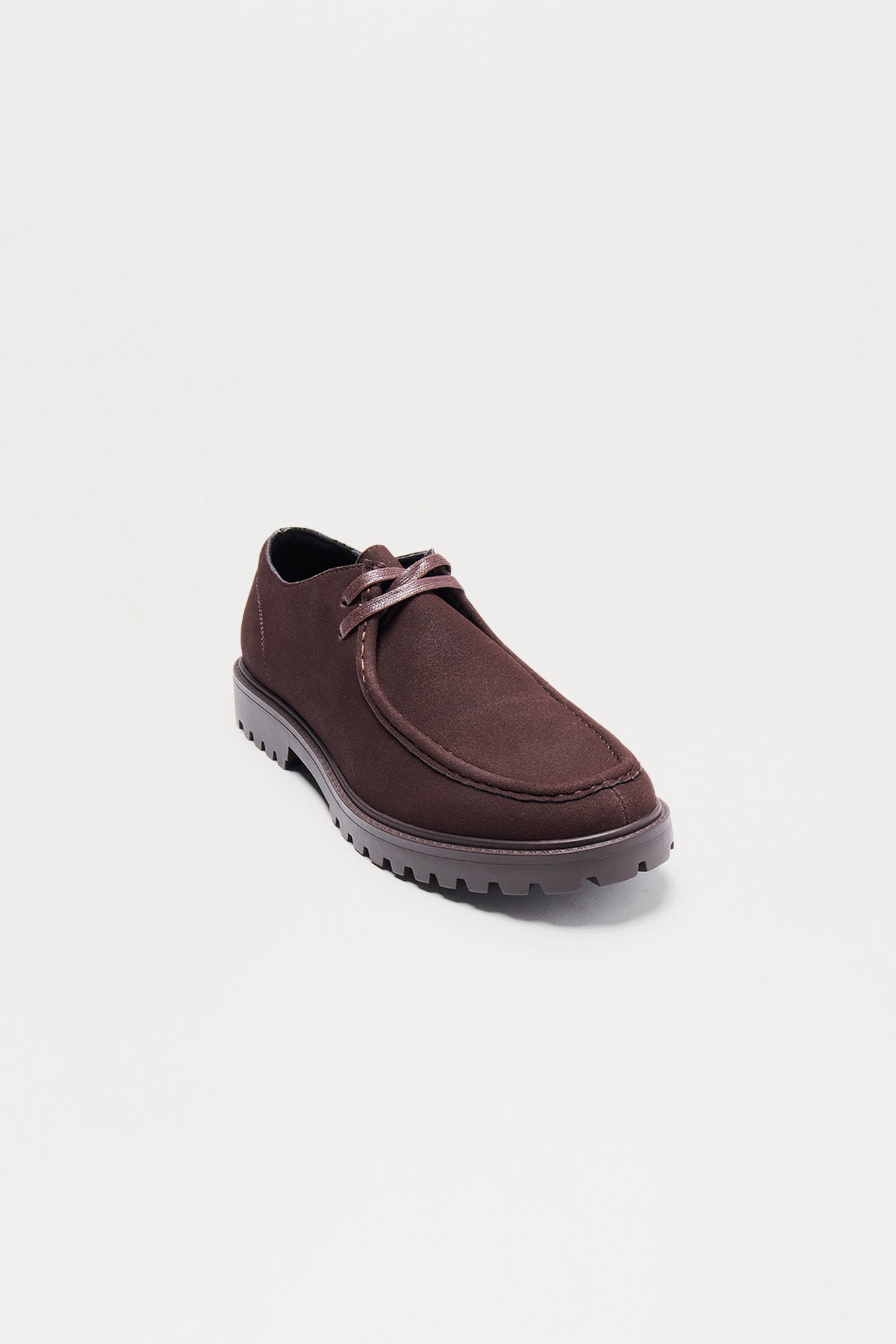 Lug Sole Lace Up Moccasins - Chocolate