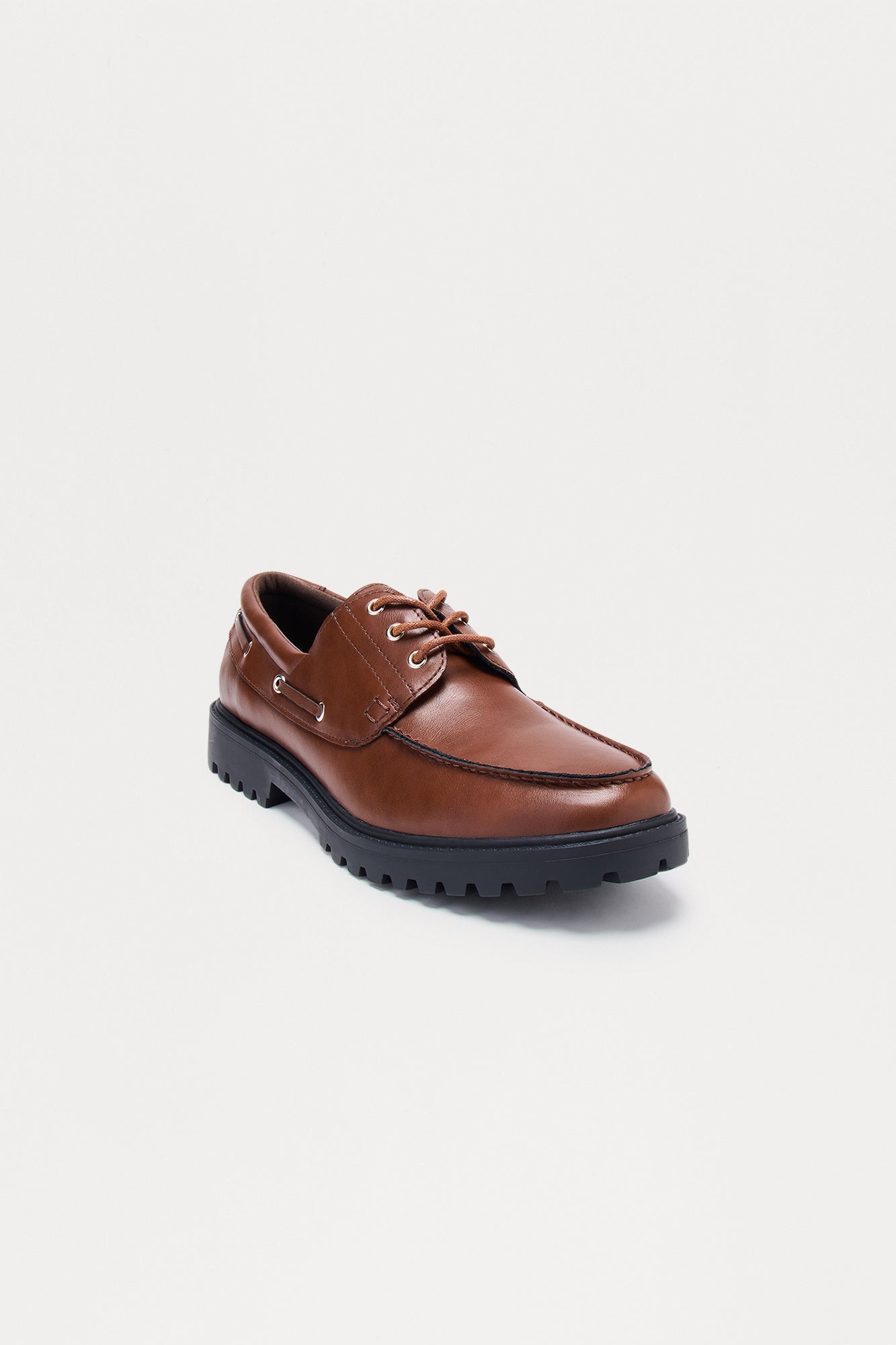 Classic Chunky Sole Lace Up Boat Shoes - Brown