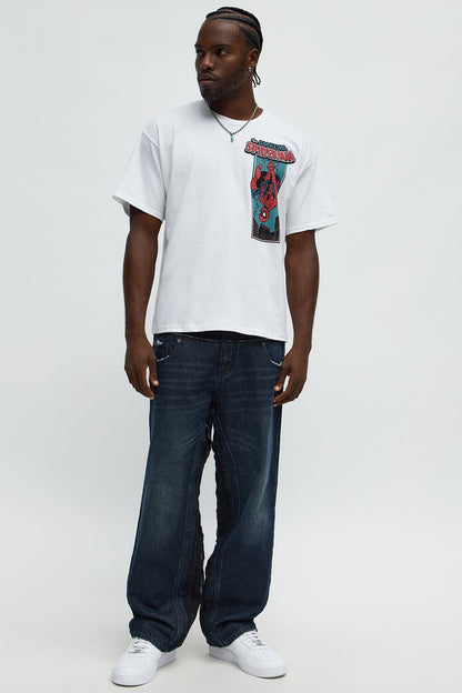 Spiderman Spidey Senses Boxy Short Sleeve Tee - White