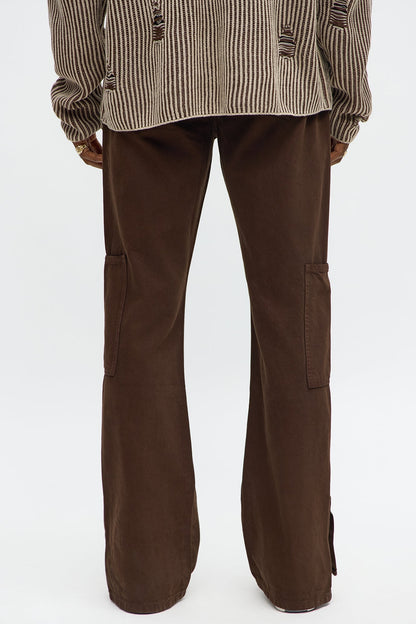 Stacked Slim Flare Peak Snap Jean - Brown