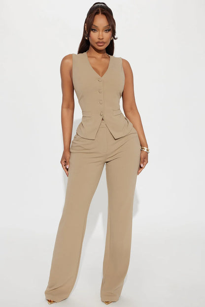 Core Competency 2 Piece Blazer - Taupe
