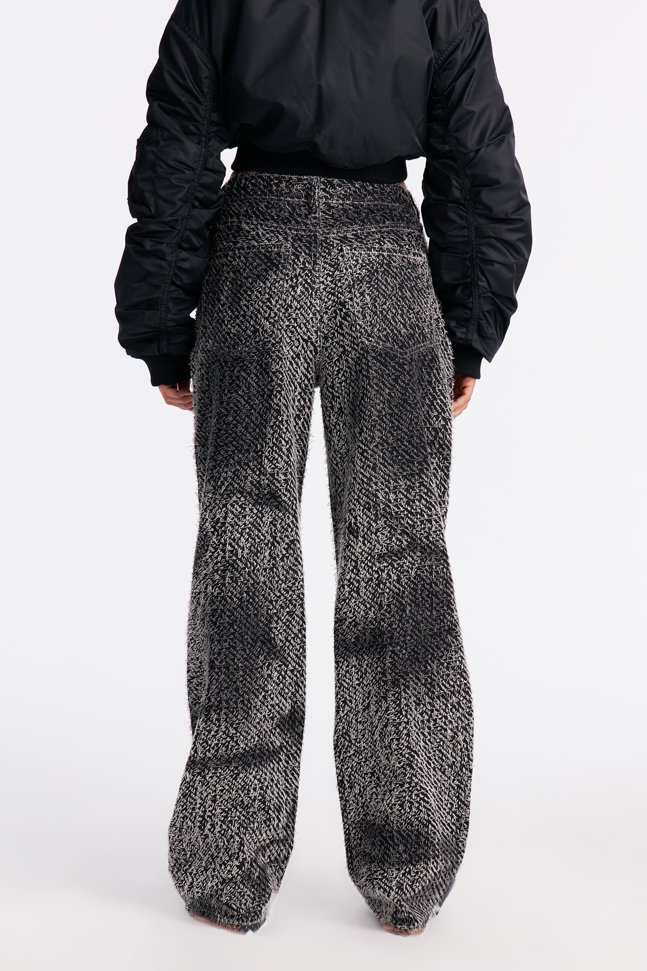 Valencia Jacquard Straight Leg Jeans - Black