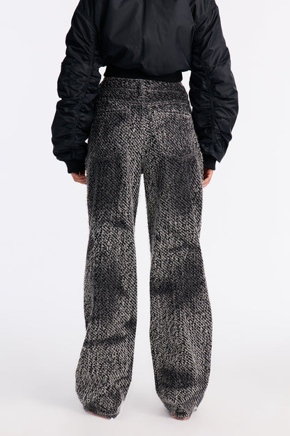 Valencia Jacquard Straight Leg Jeans - Black
