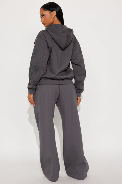 Fearless Heat Fleece Pant Set - Charcoal