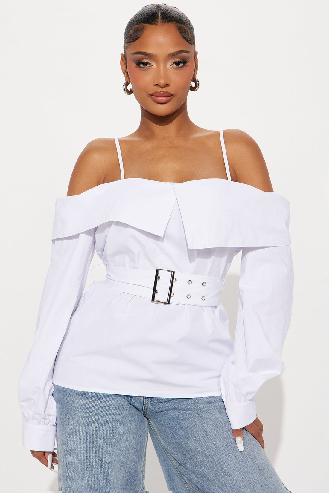 Aeryon Poplin Top - White