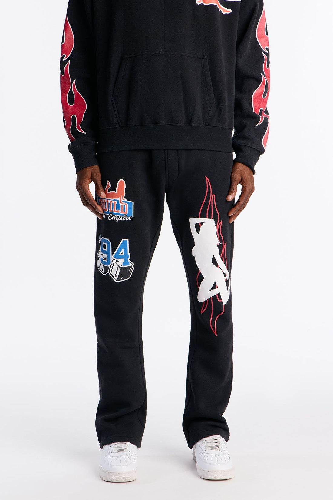 Build Your Empire 94 Flare Sweatpant - Black