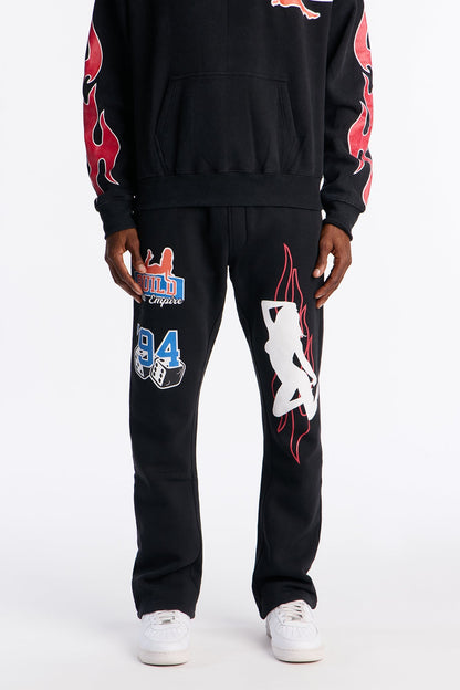 Build Your Empire 94 Flare Sweatpant - Black