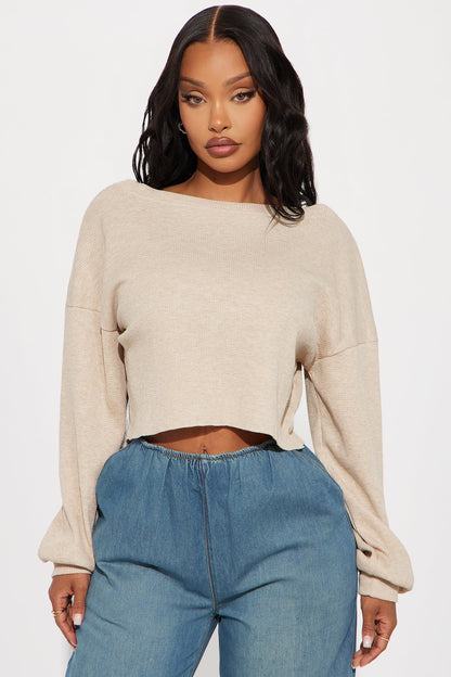 Colby Oversized Thermal Top - Oatmeal