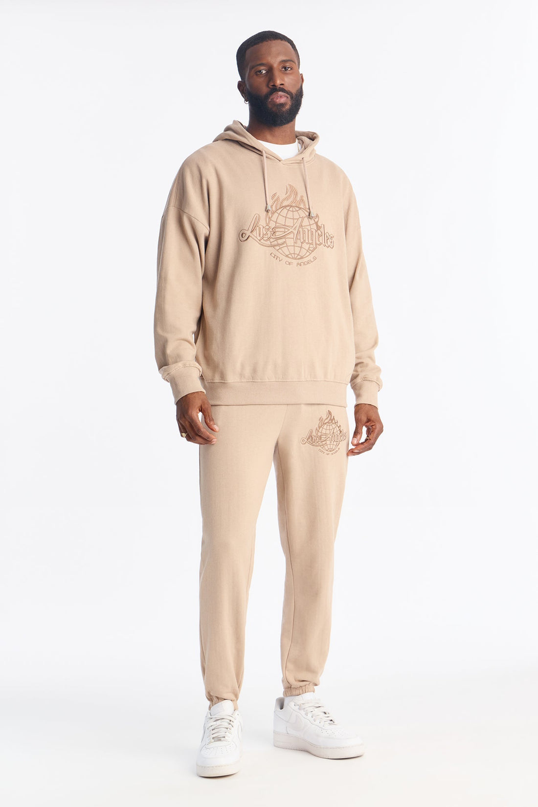 Lost Angeles Embroidered Jogger - Tan