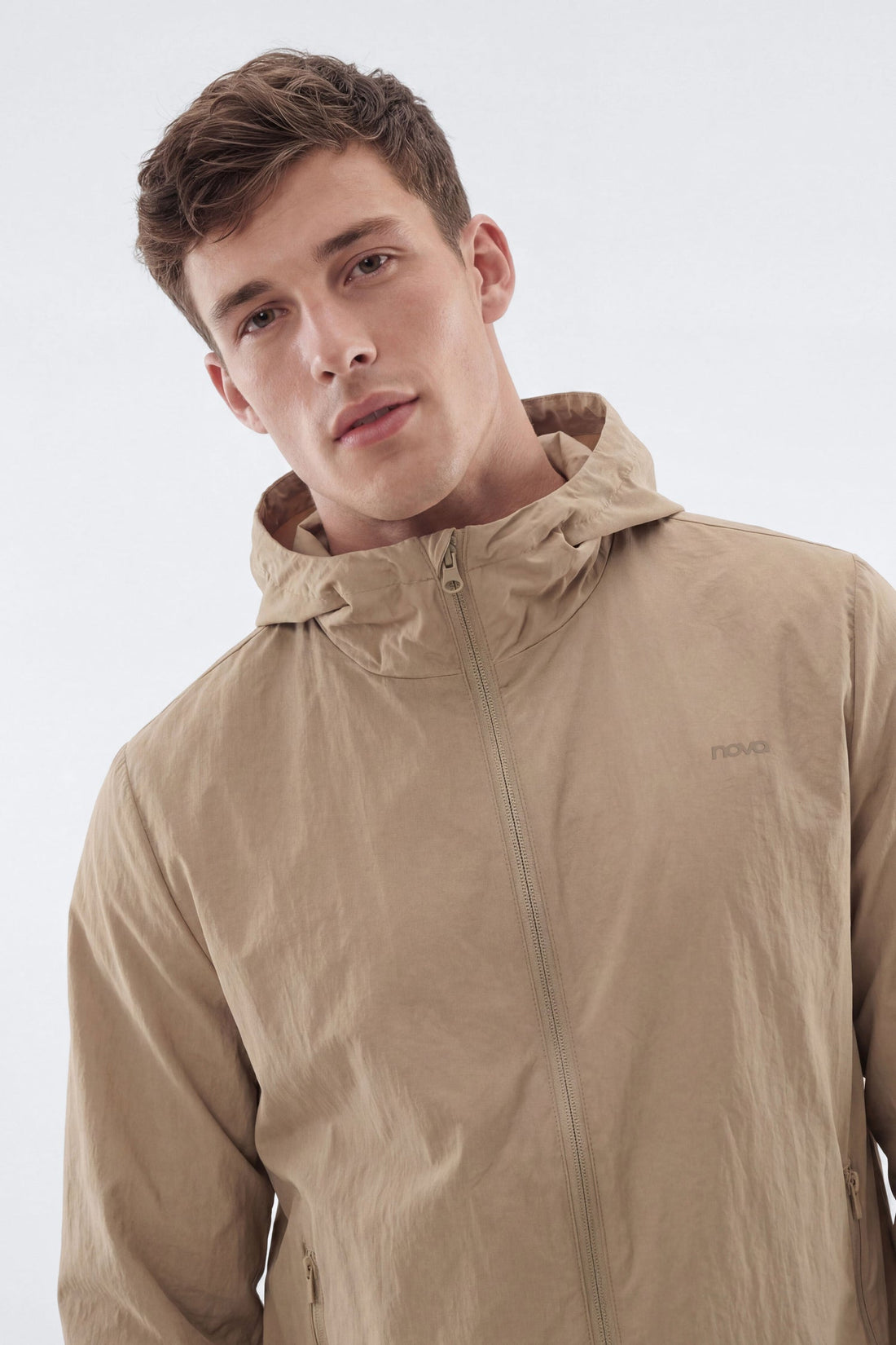 CoreNylon Hooded Full Zip Jacket - Taupe